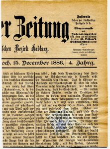 Rakousko 1886, celé noviny s kolkovou známkou 1Kr ULTRAMARIN, existují 3ks, tento s privivátní perforací je UNIKÁT !