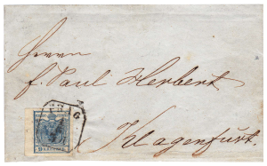 Rakousko, dopis Prvního dne - 1.6. 1850, z Prahy, významná rarita