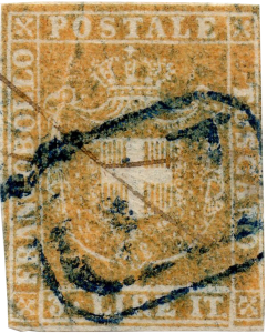 Toskánsko 1860, "Toskánská 3-lira", jedna z nejvzácnějších známek Evropy