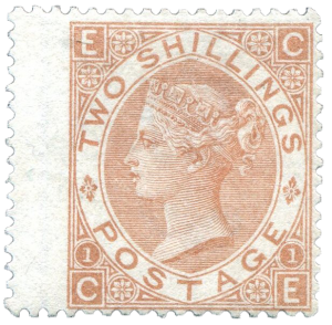 GB 1880, Viktoria 2Sh "čistá", jedna z nejvzácnějších známek klasické Anglie