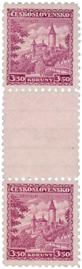 ČSR 1932, interpaneau "Křivoklát", from 10 possible pieces only 5 are known to exist